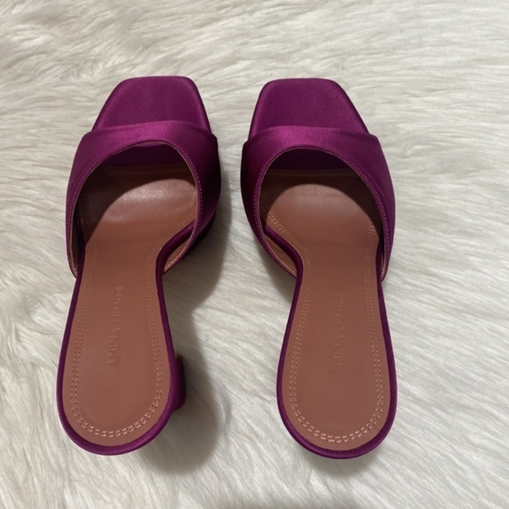 Amina Muaddi‎ Dalida silk satin platform sandal size 36EU - Picture 5 of 12